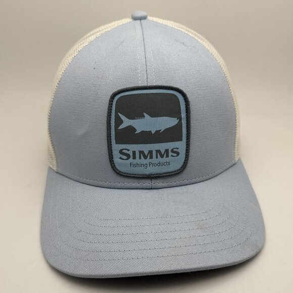 Simms Fishing Tarpon Patch Trucker Cap Hat SnapBack Adjustable Blue - Picture 1 of 5